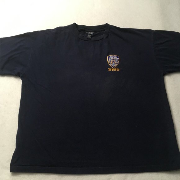 NYPD City of New York Police Department Embroidered T-Shirt Gray 2xl Authentic - Picture 1 of 9